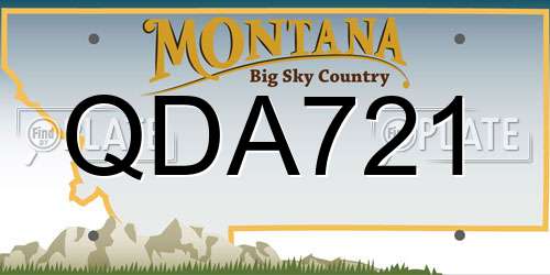 QDA721 Montana License Plate