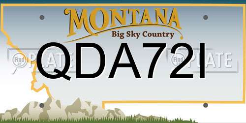 QDA72I Montana License Plate