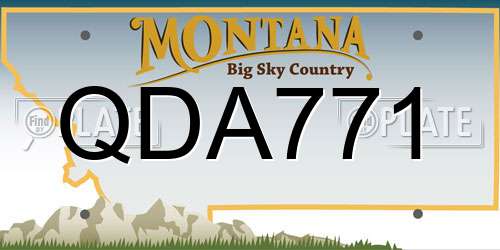 QDA771 Montana License Plate