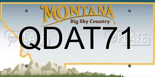 QDAT71 Montana License Plate