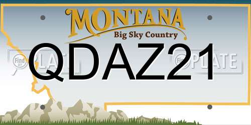 QDAZ21 Montana License Plate