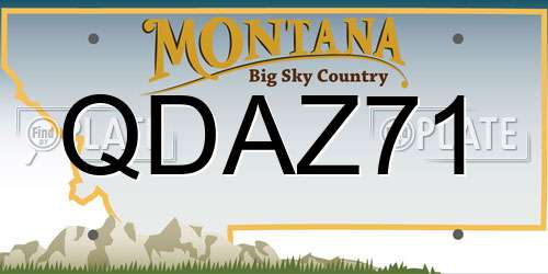 QDAZ71 Montana License Plate
