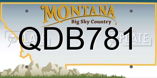 QDB781 Montana License Plate