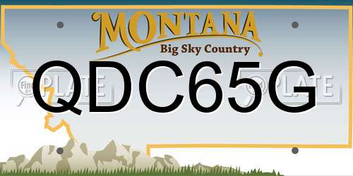 QDC65G Montana License Plate