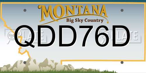 QDD76D Montana License Plate