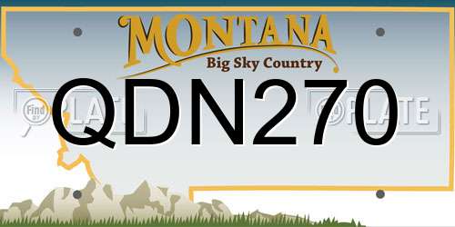 QDN270 Montana License Plate