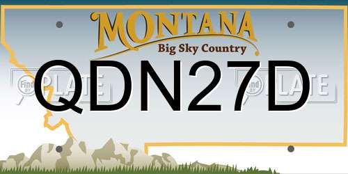 QDN27D Montana License Plate