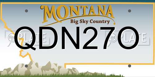 QDN27O Montana License Plate