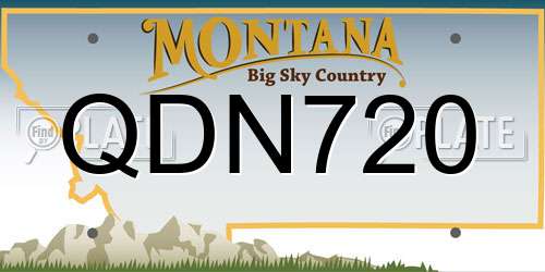 QDN720 Montana License Plate