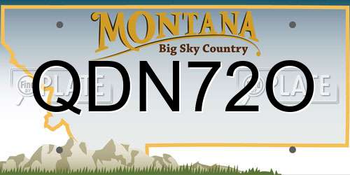QDN72O Montana License Plate