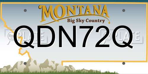 QDN72Q Montana License Plate
