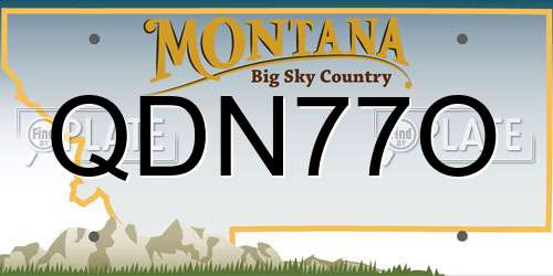 QDN77O Montana License Plate