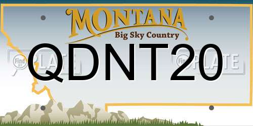 QDNT20 Montana License Plate