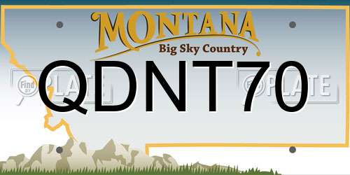 QDNT70 Montana License Plate