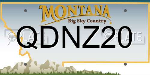 QDNZ20 Montana License Plate