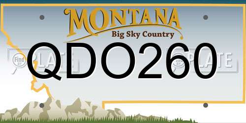 QDO260 Montana License Plate