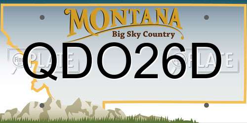 QDO26D Montana License Plate