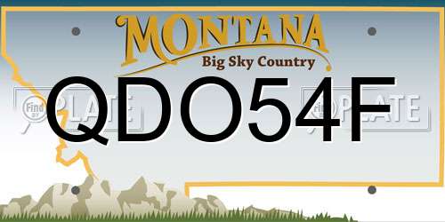 QDO54F Montana License Plate