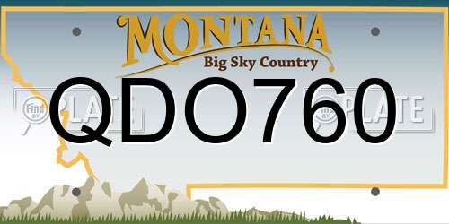 QDO760 Montana License Plate
