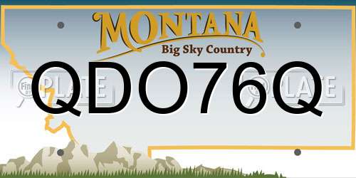 QDO76Q Montana License Plate