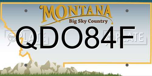 QDO84F Montana License Plate