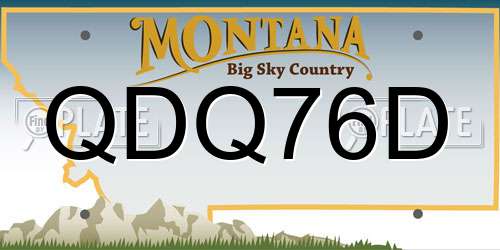 QDQ76D Montana License Plate