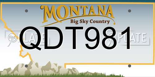 QDT981 Montana License Plate