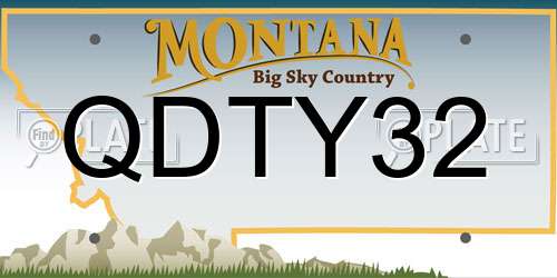 QDTY32 Montana License Plate