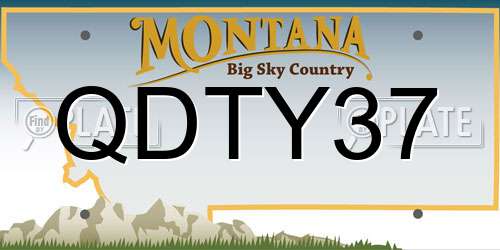 QDTY37 Montana License Plate