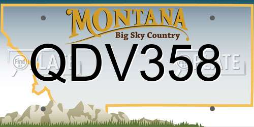 QDV358 Montana License Plate