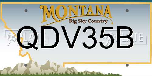QDV35B Montana License Plate
