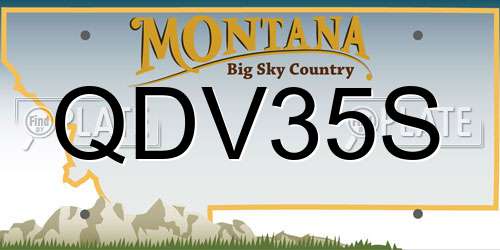 QDV35S Montana License Plate