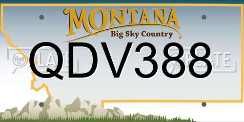 QDV388 Montana License Plate