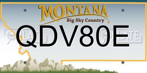 QDV80E Montana License Plate