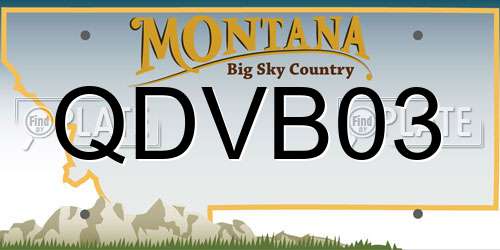 QDVB03 Montana License Plate