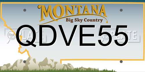 QDVE55 Montana License Plate