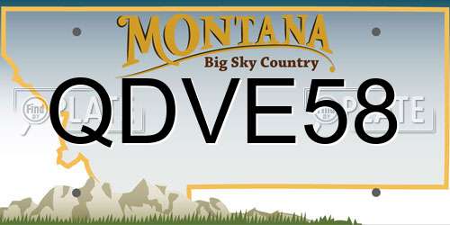 QDVE58 Montana License Plate