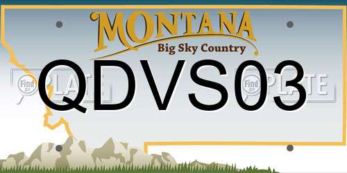 QDVS03 Montana License Plate