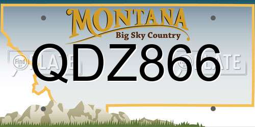 QDZ866 Montana License Plate