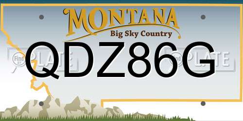 QDZ86G Montana License Plate