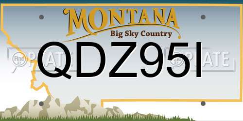 QDZ95I Montana License Plate