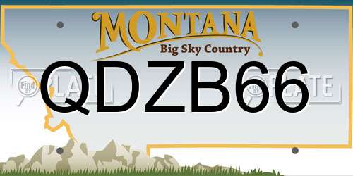 QDZB66 Montana License Plate