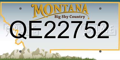 QE22752 Montana License Plate