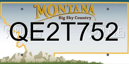 QE2T752 Montana License Plate