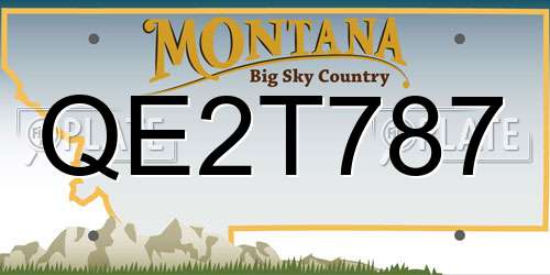 QE2T787 Montana License Plate