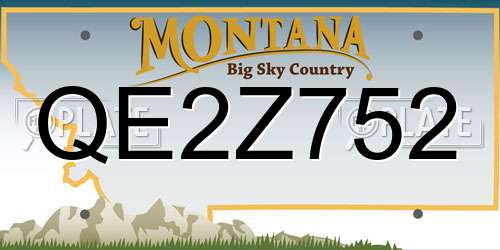 QE2Z752 Montana License Plate