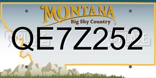 QE7Z252 Montana License Plate