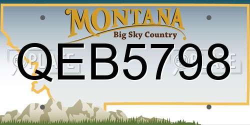 QEB5798 Montana License Plate