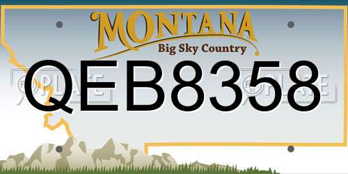 QEB8358 Montana License Plate