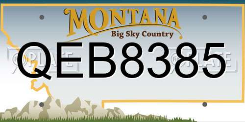 QEB8385 Montana License Plate